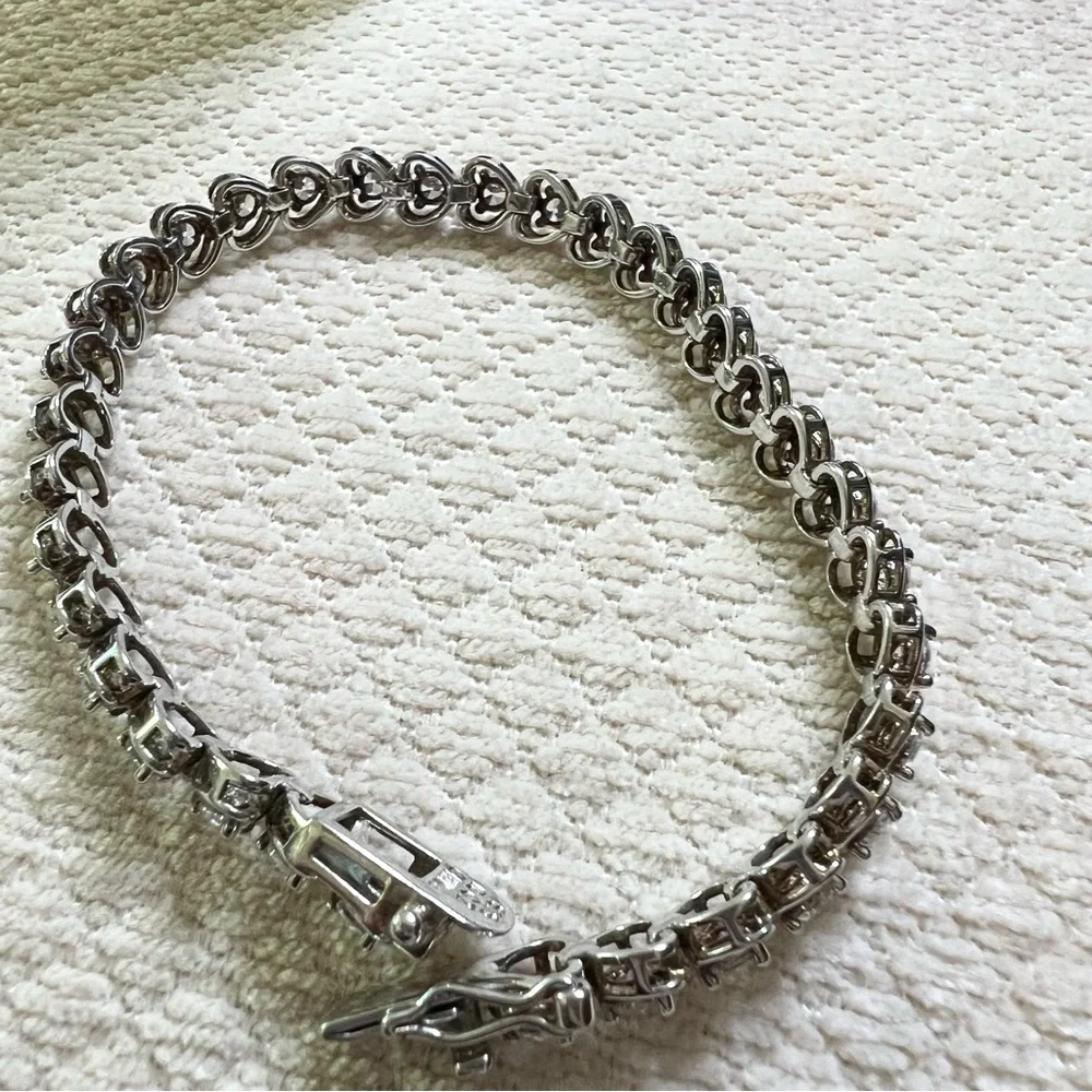 Ross Simons sterling silver 925 CZ tennis bracelet vintage - Picture 8 of 9